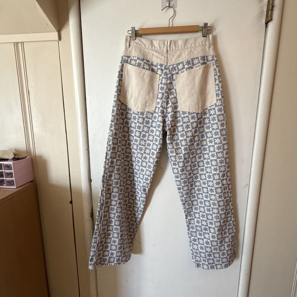 Lisa Says Gah Jeans Retro Geo Floral High Waisted Straight Denim | Women's 32 - Picture 5 of 10